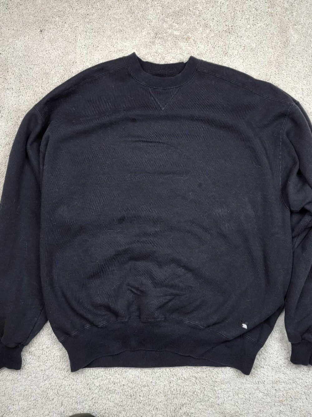 Russell Athletic High Cotton Sweatshirt Black Blank Size 2XL XXL VTG Y2K Vintage